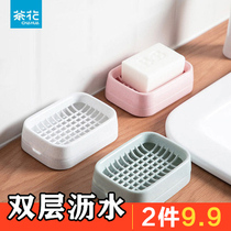 Camellia soap box soap box soap holder drain with lid creative bathroom suction cup Wall Wall soap bracket no hole