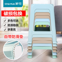 Camellia plastic stool thickened living room high stool stepping stool square stool table desk chair home stool office stool
