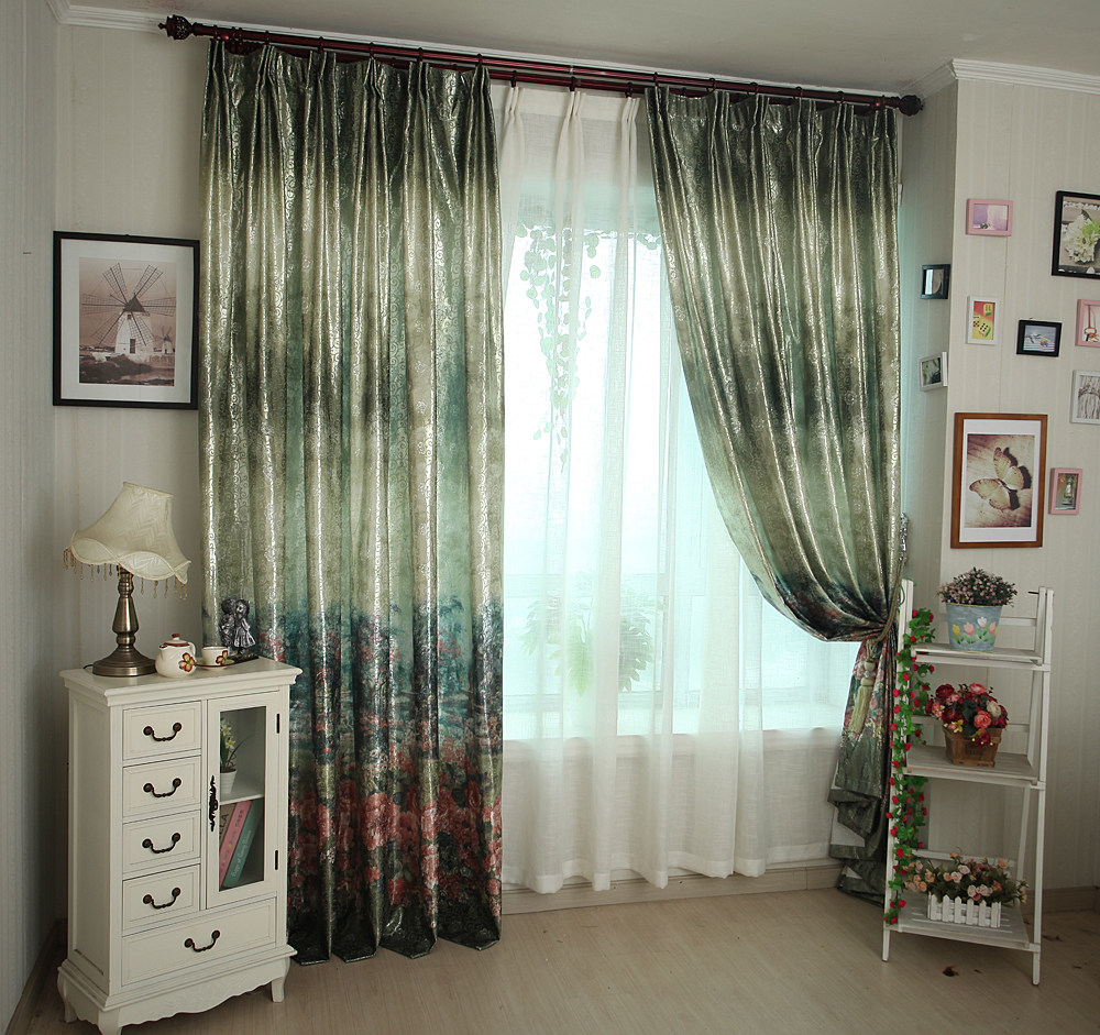 爱丽莎欧式高档风格金皮提花窗帘剪花婚房主卧客厅成品窗帘