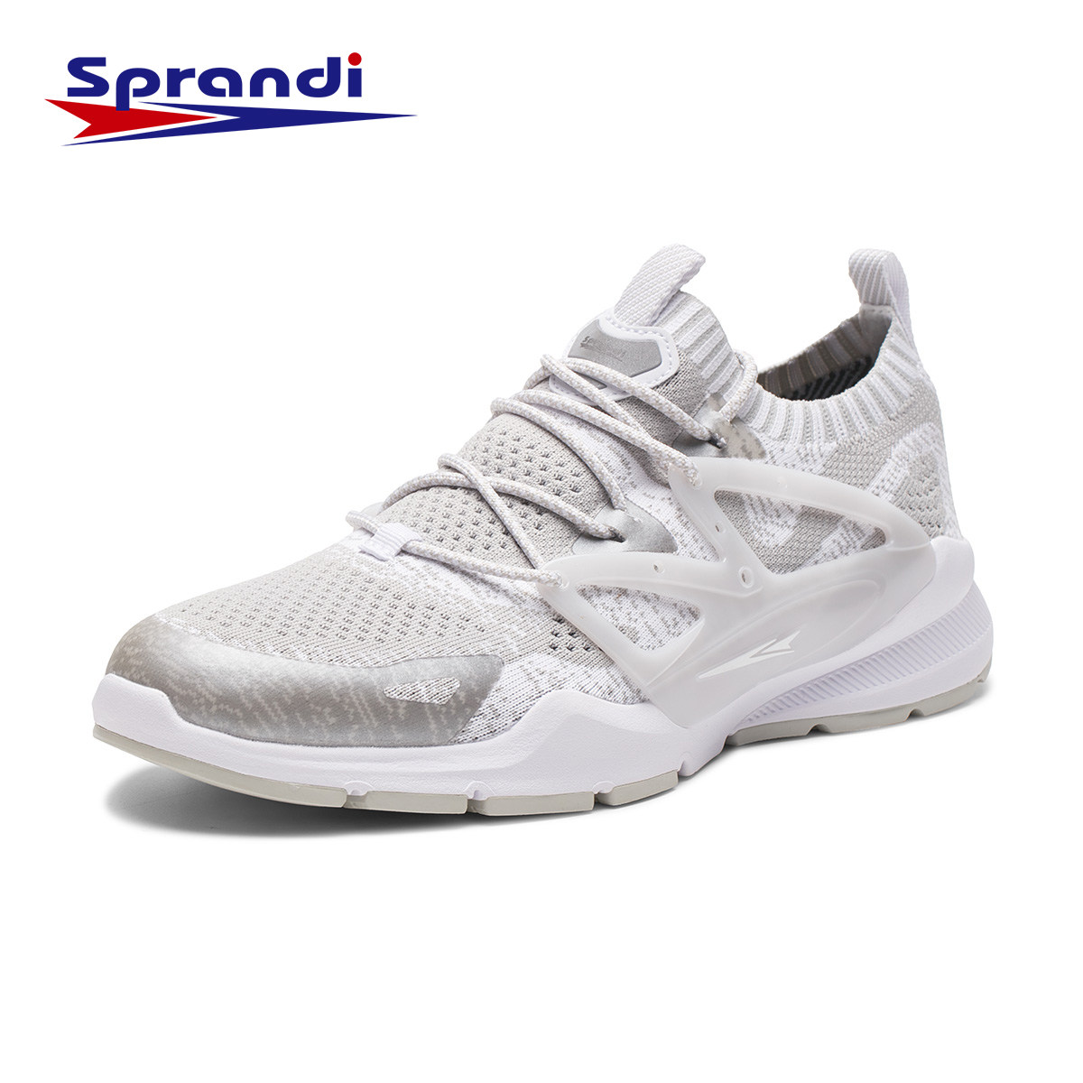 sprandi斯潘迪男鞋潮流飞织网眼运动鞋袜套透气时尚男士跑步鞋男