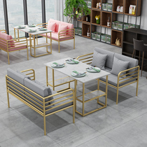 Nordic Light Lavish Sweets Milk Tea Shop Café Double Sofa Talks Reception Desk Portfolio Briefs Casual