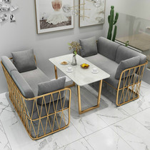 Café Cassette Sofa Double Net Red Reception Lounge Guest Sofa Minimalist Sweet Milk Tea Shop Table And Chairs Combination