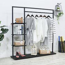 Simple clothes hat rack iron art bedroom hanging clothes hanger sub-floor type household goods containing clothing store clothes display rack