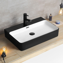 Osadian Ceramic Countertop Square Washbasin Home Nordic Fashion Black Black White Size Basin