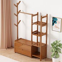 Clothes rack floor-to-ceiling bedroom storage rack multi-layer living room creative coat rack bamboo multi-functional simple wardrobe