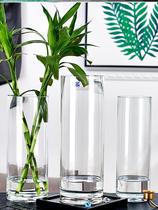 Lily Flower Vase Floor Glass Transparent Ornament Hydrating Rich Bamboo Water Bamboo Rose Flower Living Room Home