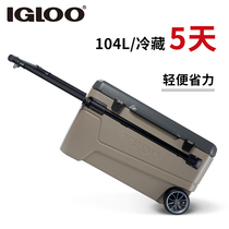 IGLOO Yikule 104L sea fishing insulation box trolley fishing box ultra-light super large fishing refrigerator outdoor refrigerator