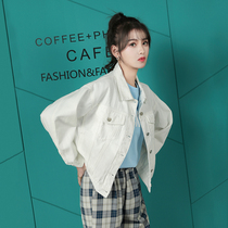 Short denim jacket female ins tide 2021 early spring new womens denim jacket small loose Korean version of the top