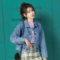 Short denim jacket womens spring and autumn 2021 new net red top loose Korean version of the tide ins wild denim clothes