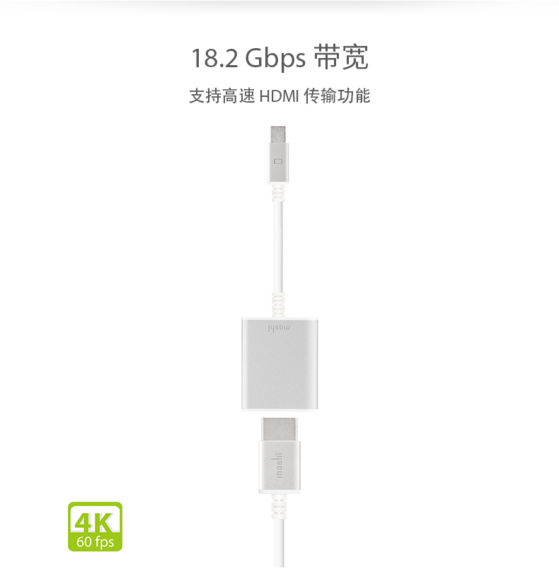 Apple аудио-, видео- кабель Moshi Mini DP HDMI 4K для Apple аудио-, видео- кабель Moshi Mini DP HDMI 4K для Moshi