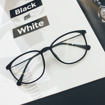 Korean version of ultra-light classic box myopia female tide matte black frame small face round face glasses frame with degree glasses