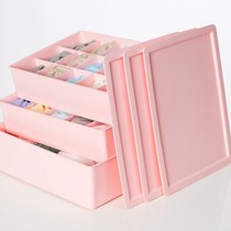 Underwear storage box set Plastic bra underwear socks finishing storage plaid unisex storage box