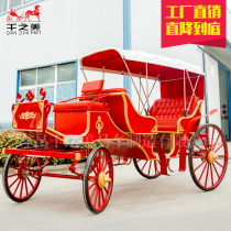 Qianzhimei double-row sightseeing carriage European-style carriage) Wedding props Scenic area garden real estate tour sightseeing vehicle