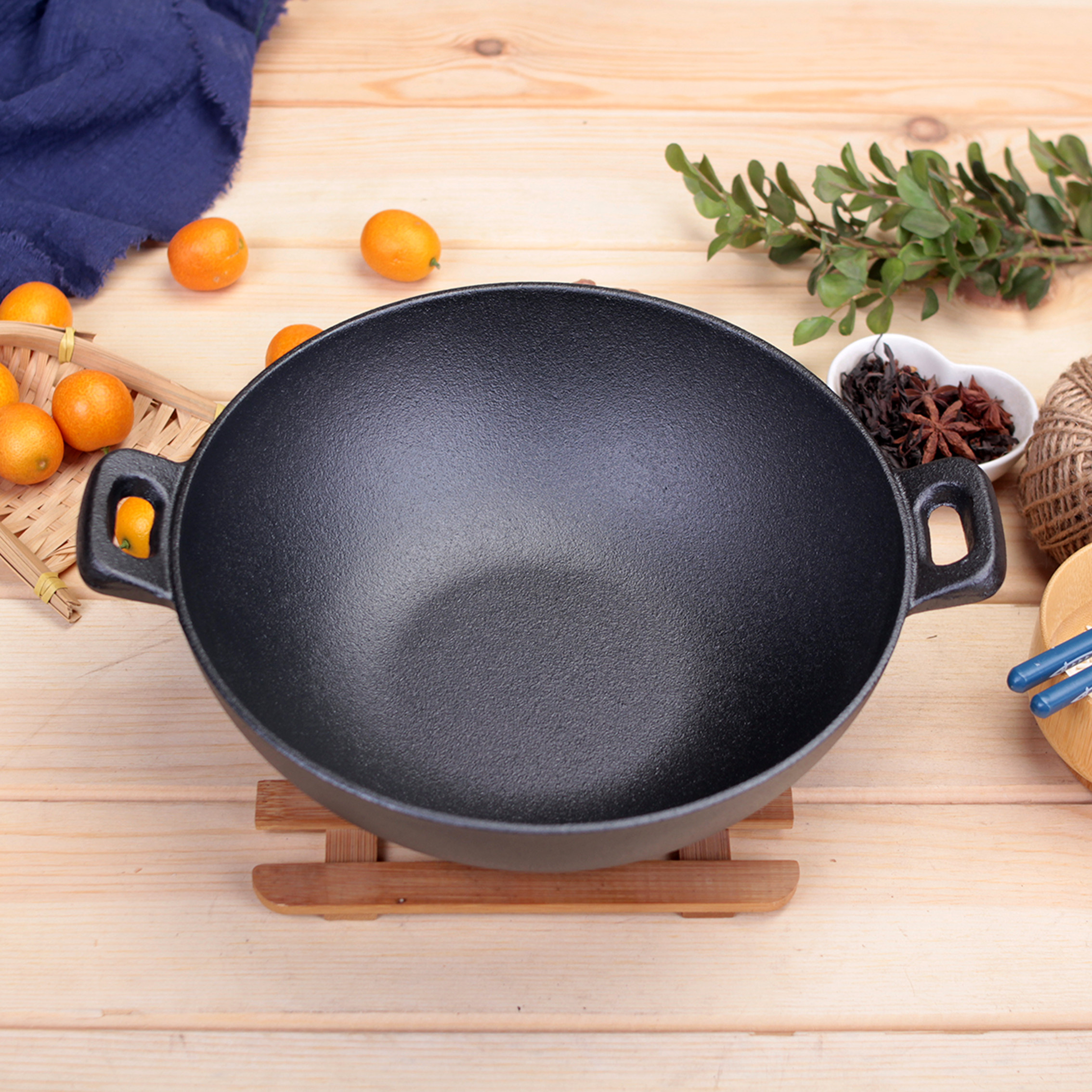 铸铁锅生24煮小】【单人涂层炒锅煲铁锅学生锅面锅厘米锅鸡公纯无