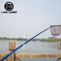 Blue dragon copy net folding fish net pocket Carbon copy net rod Super hard copy fish net fishing fish net telescopic rod Crucian carp operation net rod