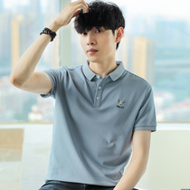 Polo shirt mens short-sleeved summer new business casual slim half-sleeved mens collar collared t-shirt