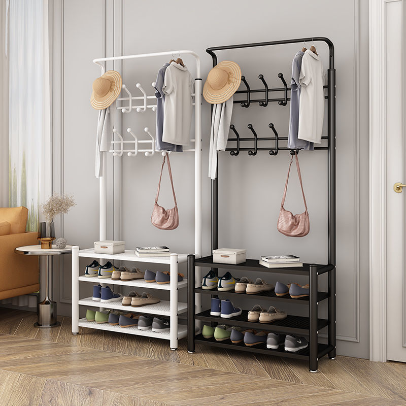 Foyer shoe rack entrance doorway home hanging hanger indoor shoe rack dormitory storage multi-layer dustproof floor-to-ceiling clothes and hat rack