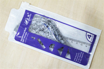 Dongchao student exam drawing set ruler student four-piece ruler triangle ruler semi-circle meter protractor