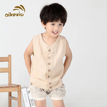 Ai Ke Xiu original Boy vest sleeveless baby shirt summer shirt vest