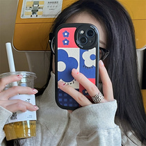 Small Ins Art Splicing Klein Blue Flower for iPhone13Pro Apple 12 Mobile Shell 11 Soft Edge XR
