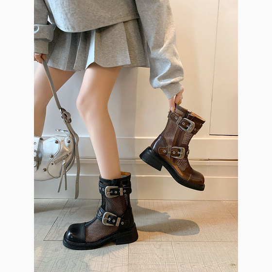 Hollow mesh belt buckle fashion boots for women 2025 new versatile thin Martin boots breathable mesh boots for women
Hollow mesh belt buckle fashion boots for women 2025 new versatile thin Martin boots breathable mesh boots for women