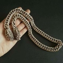 Ancient Play Miscellaneous Collection Imitation Hidden Silver Necklace Retro Bronze Ware White Bronze Nostalgia Style Double Tap Necklace Twist Shape