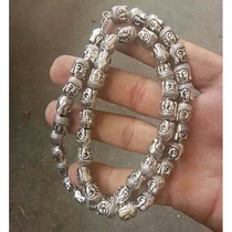 Retro Tibetan silver Miao silver Taiyin bifacial Buddha head necklace Sakyamuni Buddhas male female Gift