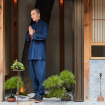 Miao Yan Xingkong autumn costume mens suit Chinese style Ramie long sleeve Hanfu Zen dress mens sitting clothes