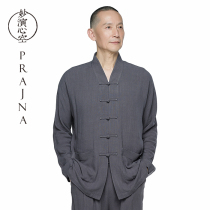 Miao Yan Xin empty spring house suit mens suit Chinese style linen long sleeve Han and Tang Zen dress mens sitting clothes