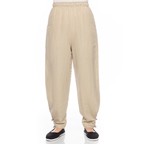 Miao Yan heart empty spring new womens straight pants casual pants Joker cotton and linen improved trousers natural waist pants