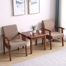 Balcony small tea table and chairs Leisure One table Two chairs combined net red solid wood Three sets in talks to receive tea two chairs