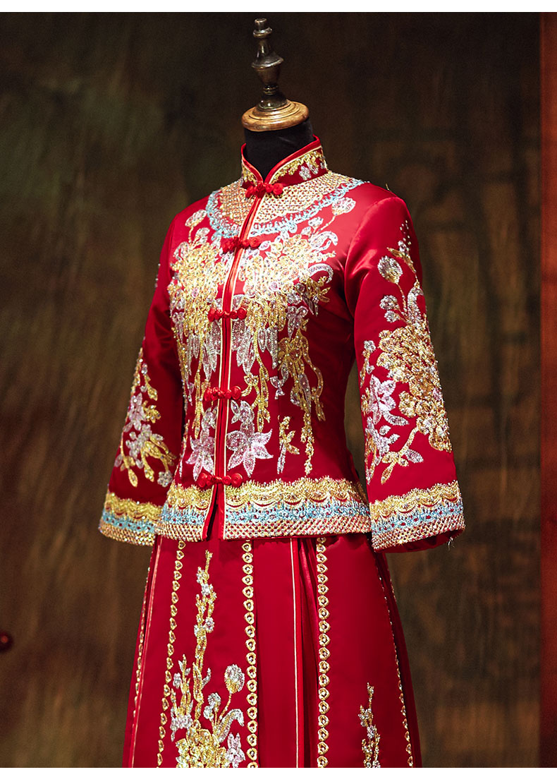 秀禾服新娘结婚敬酒服龙凤褂2019新款中式婚服古代婚纱礼服中国风