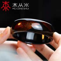 Cut single state 2022 1 2 re-take original black gold wood leaf lacquer bracelet