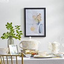 Jiayu bone china Tangshan Jiade free rose tableware set Shaped bowls and plates Creative household bowls and plates