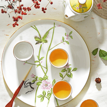 Tangshan Jiayu bone China hand-painted tea set Whisk quiet quiet Kung Fu tea set Teacup Teapot tray set