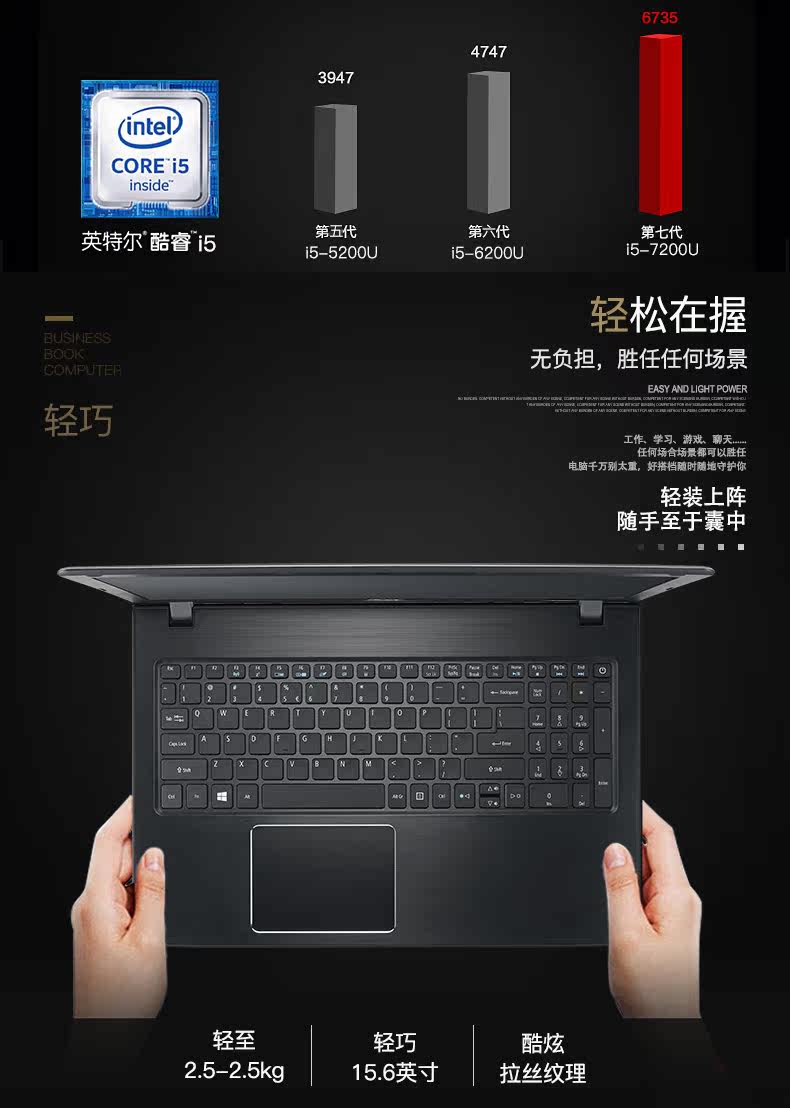 【 顺丰包邮 下单立减】acer e5-575g-50cb i5 7200u 4g 500g 独显2g