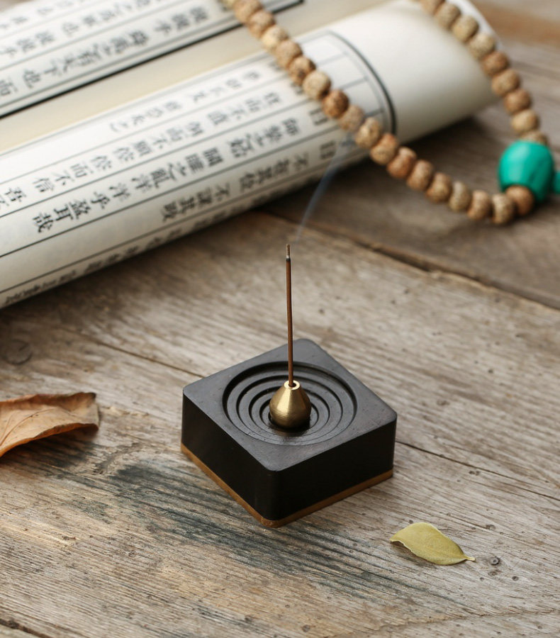 黑檀木质卧香炉线香插檀香盒 红木镂空茶道沉香座焚香炉香道套装