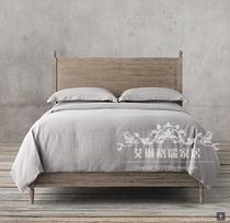 American rural wood bed French carved 1 5 m double bed new classical log as old princess bed furnished