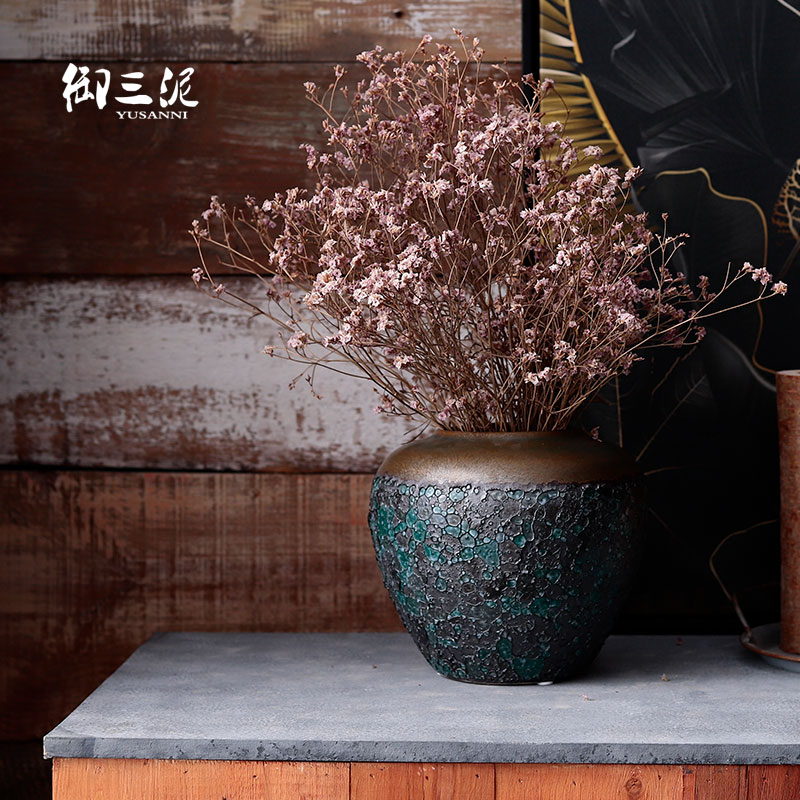 Japanese POTS dry flower decoration furnishing articles Nordic vases, I and contracted more ceramic flower arranging furnishing articles coarse pottery living room