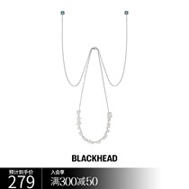 BLACKHEAD black head original design couple letters one-piece decorative titanium steel necklace earrings set Yang beyond
