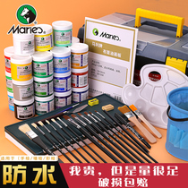 Marley brand acrylic pigment set waterproof sunscreen non-fading beginner students Children non-toxic wall painting special tools hand-painted color painting clothes textile dyes small box mixing liquid brush