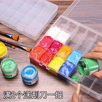 24 grid 32 grid 36 grid 48 grid transparent paint box large capacity gouache watercolor acrylic Chinese painting palette box watercolor moisturizer box out carrying sketching student art test paint box