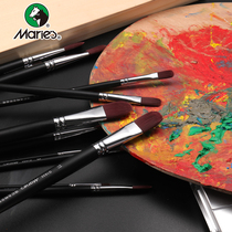 Marley brand G1630 nylon duck tongue gouache painting pen acrylic oil painting watercolor paint brush set layout brush 6 single and double number beginner childrens art painting brush single 1-12 number