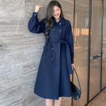 FENING MAJE 2020 autumn and winter New woolen coat double-breasted waist strap double-sided woolen coat women