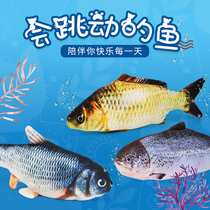 Simulation electric beating swinging fish cat toys children will move charging baby baby trembles Net red coaxing baby cat