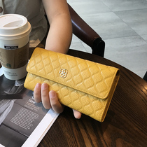 Wallet female niche design sense new 2021 explosive leather long ins Wind card bag one wallet simple