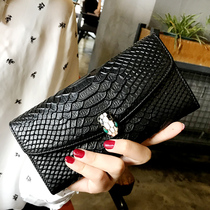 Leather wallet womens long thin temperament 2021 new clutch niche design net red simple large capacity high-end