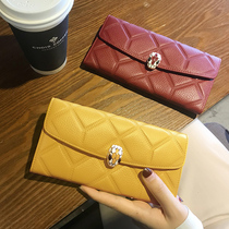 Leather wallet womens long temperament ultra-thin simple wild atmosphere wallet 2021 new fashion leather wallet clutch bag