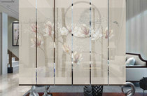 Love craft shading translucent fabric soft screen curtain partition hanging curtain living room porch art roller curtain hanging screen Magnolia