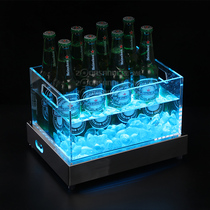 Zooshang led luminous champagne ice bucket bar KTV night ice bucket creative dual-use portable stainless steel beer bucket